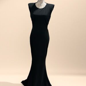 Lulu's "Captivating Perfection" Black Maxi Rouched Dress NWT Sz S